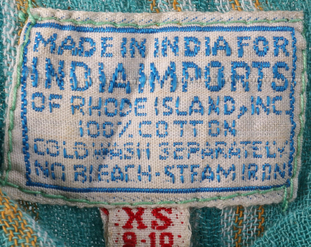 Blue and yellow striped cotton maxi dress size XS labe