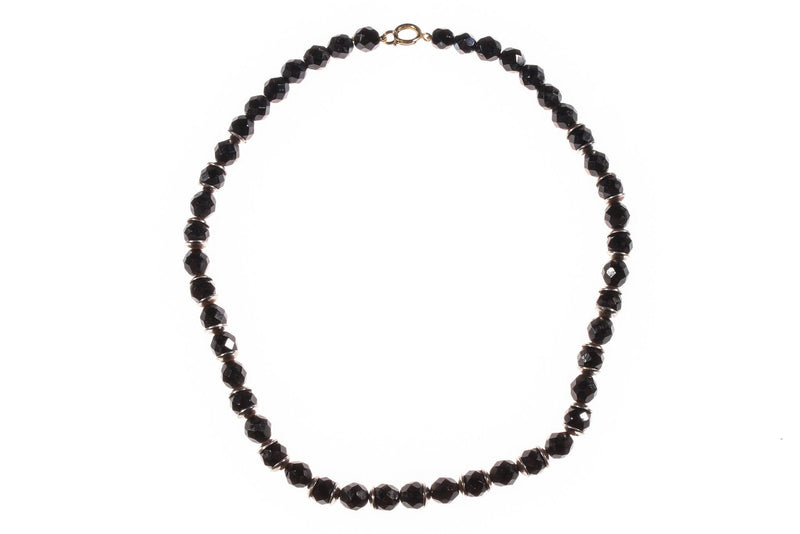 Short black beaded necklace