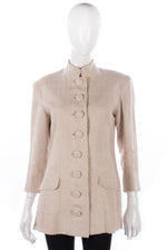 Vintage Linen Silk Lined Jacket Cream Size 12 - Ava & Iva