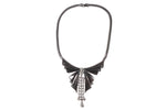 Dark metal necklace with butterfly 
