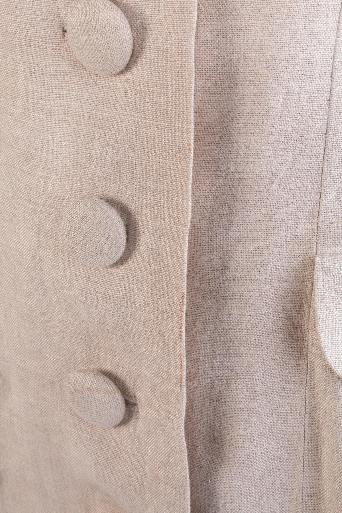 Vintage Linen Silk Lined Jacket Cream Size 12 - Ava & Iva