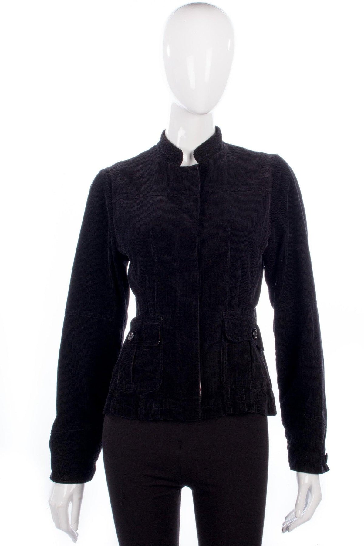 Rodi Casual Corduroy Jacket Black Size 12 - Ava & Iva