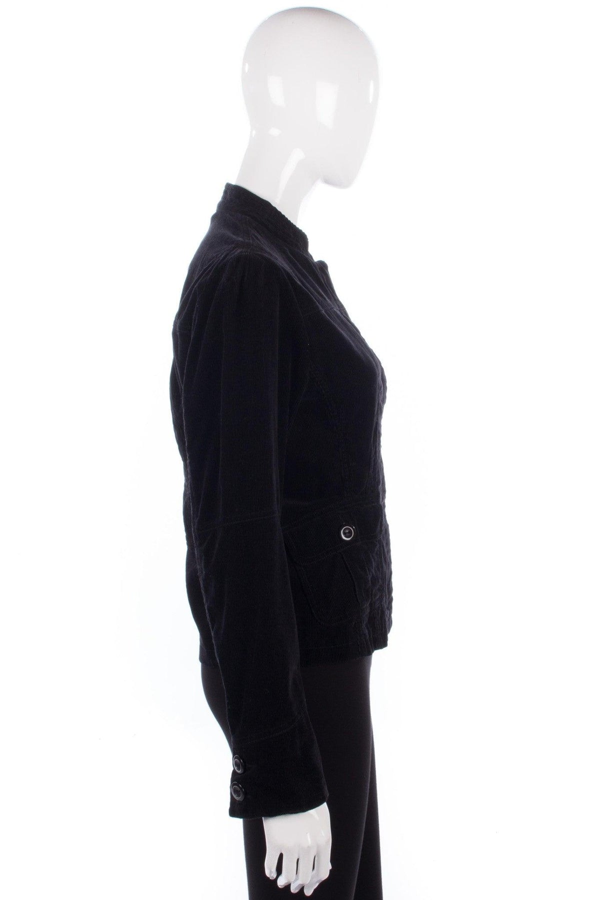 Rodi Casual Corduroy Jacket Black Size 12 - Ava & Iva