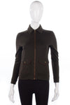 Ralph Lauren Petite Cotton Zip Up Jacket Brown Size 8/10 - Ava & Iva