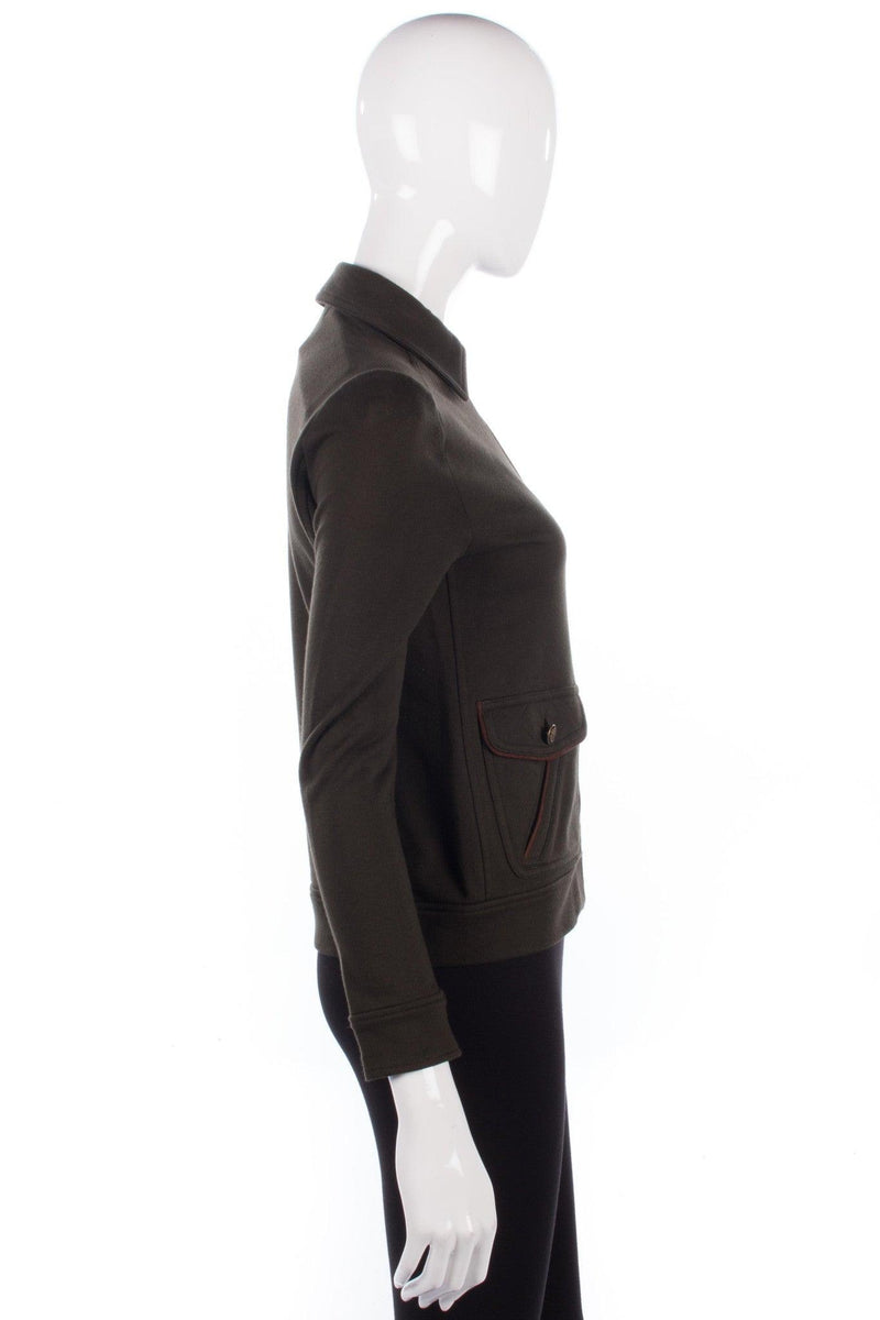 Ralph Lauren Petite Cotton Zip Up Jacket Brown Size 8/10 - Ava & Iva