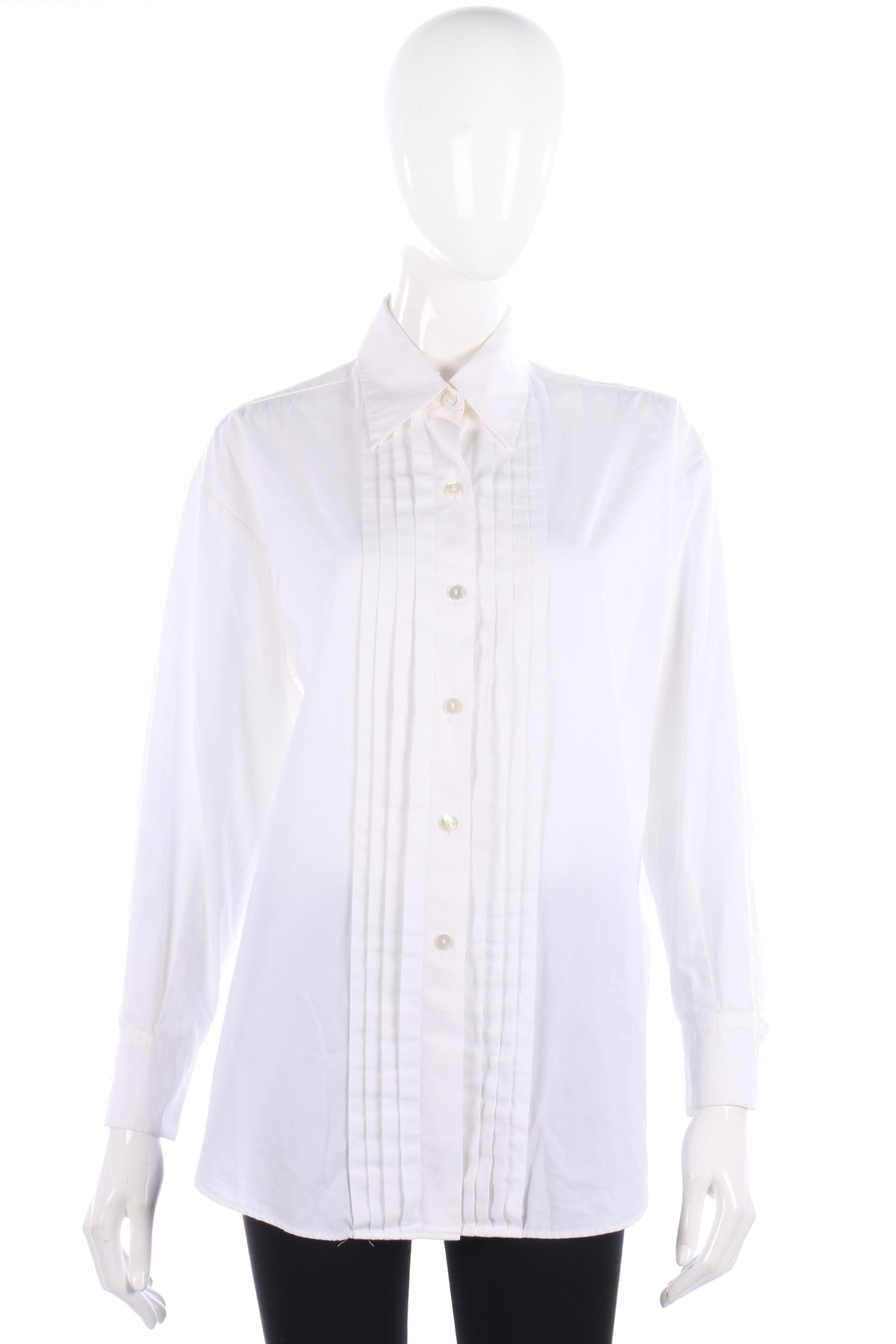 Paul Costelloe White Cotton Shirt UK Size 12 - Ava & Iva
