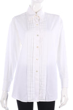 Paul Costelloe White Cotton Shirt UK Size 12 - Ava & Iva