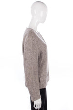 Jaeger Round Neck Jacket Wool/Silk Mix Grey Size 16 - Ava & Iva