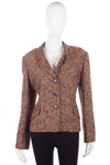 Caroline Charles Cotton Mix Jacket Orange and Brown Size 16 - Ava & Iva