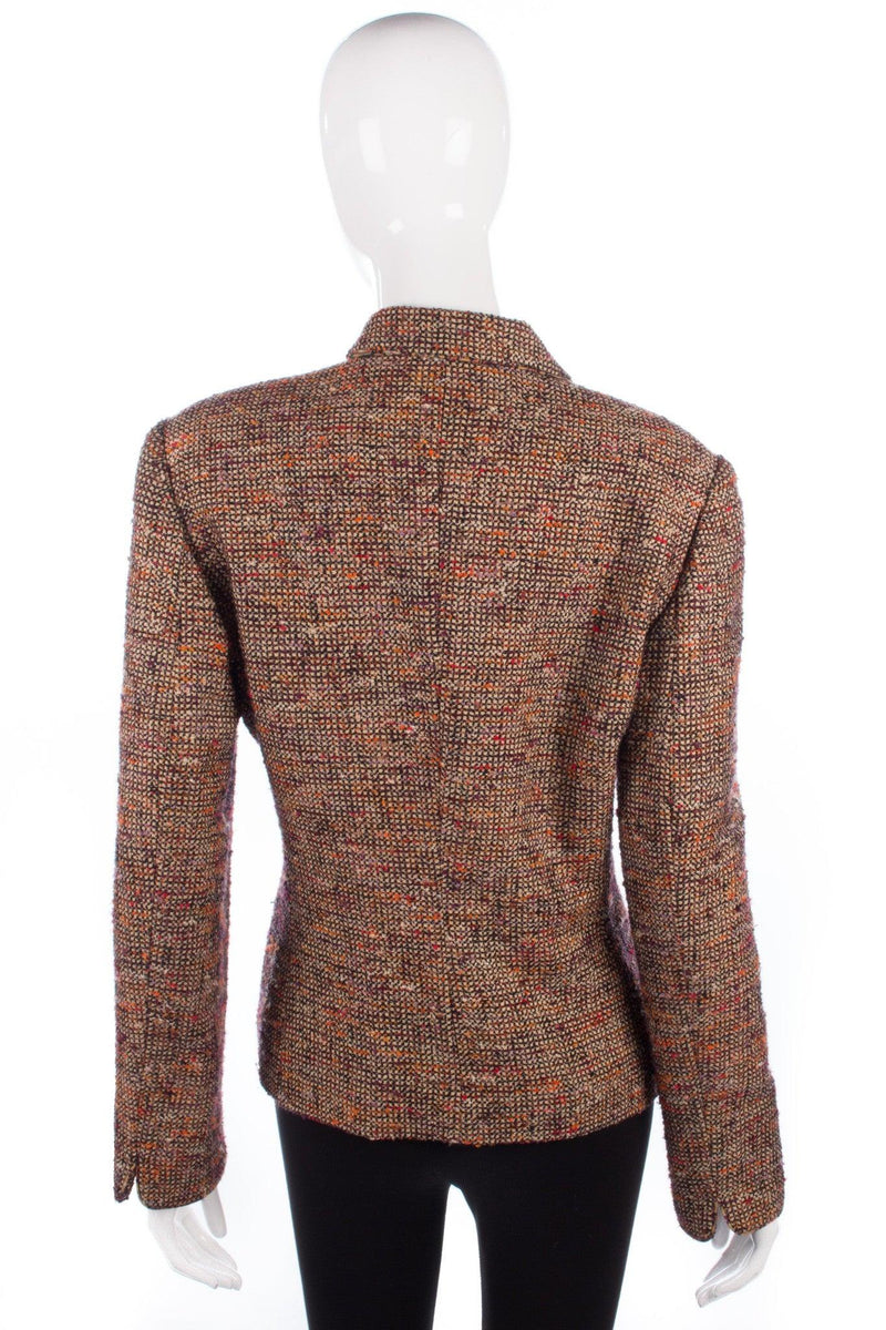 Caroline Charles Cotton Mix Jacket Orange and Brown Size 16 - Ava & Iva