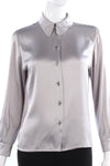 Precis Petit  Blouse with Teardrop Buttons Grey/Silver Size 8 - Ava & Iva
