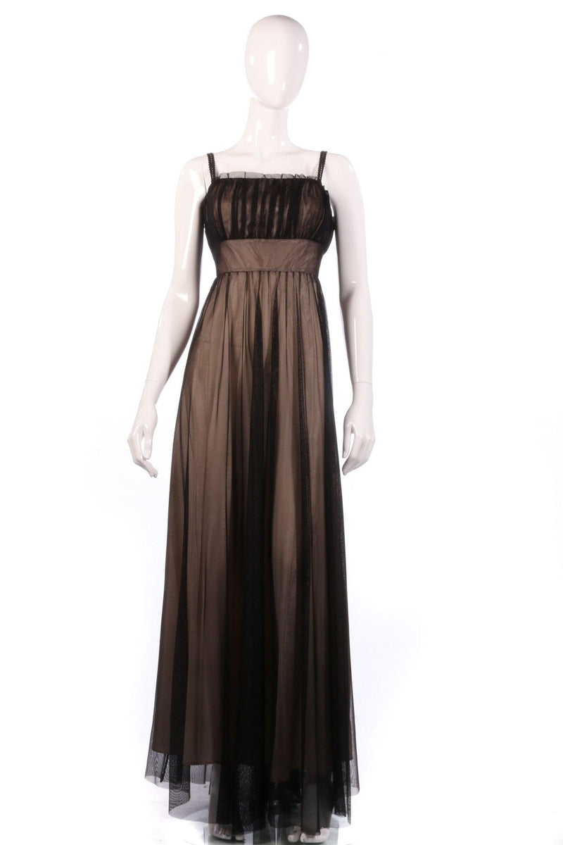 Caroline Charles nude and black ball gown 