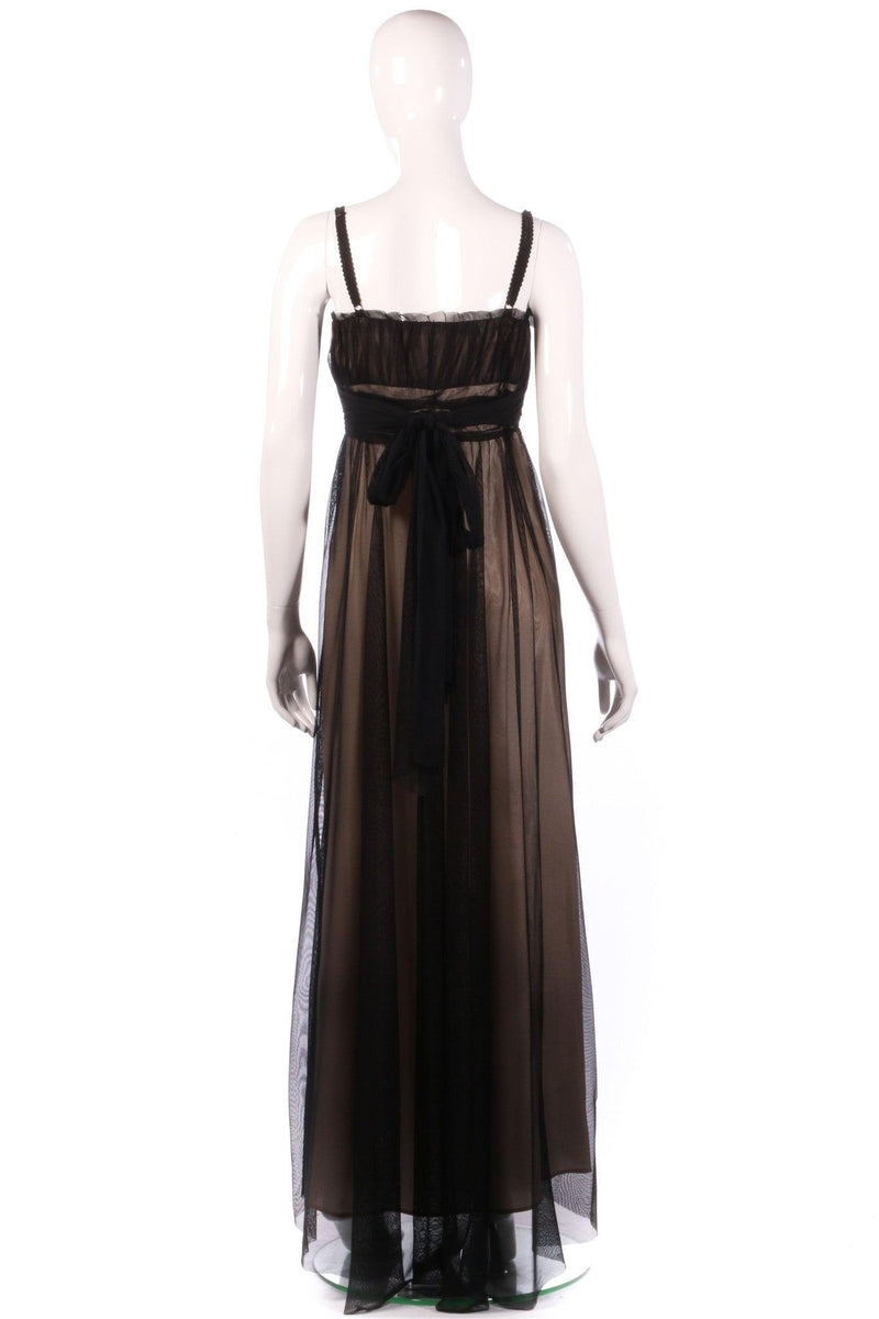 Caroline Charles nude and black ball gown back