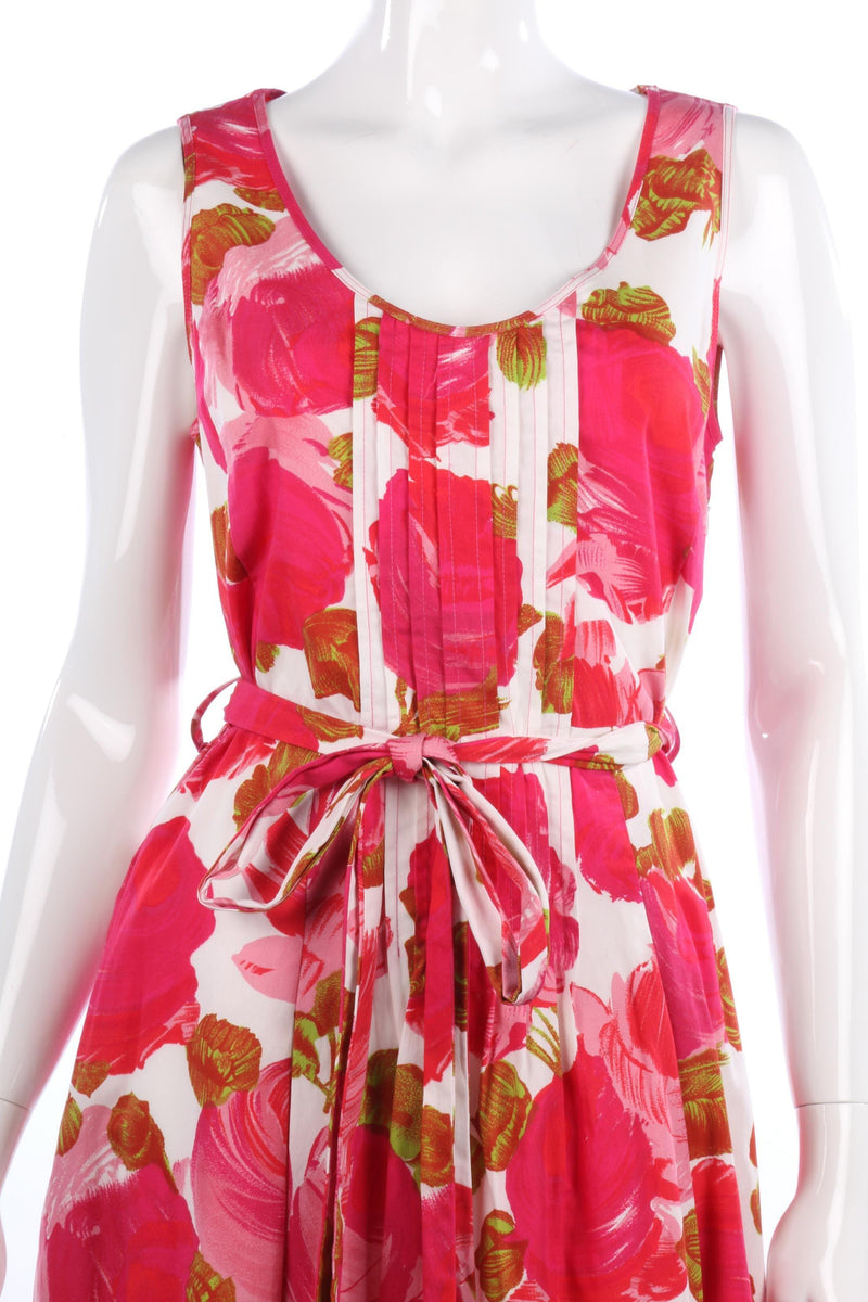 The Barn Cotton Sleevelss Summer Dress. Floral Print Pink Eur38 - Ava & Iva