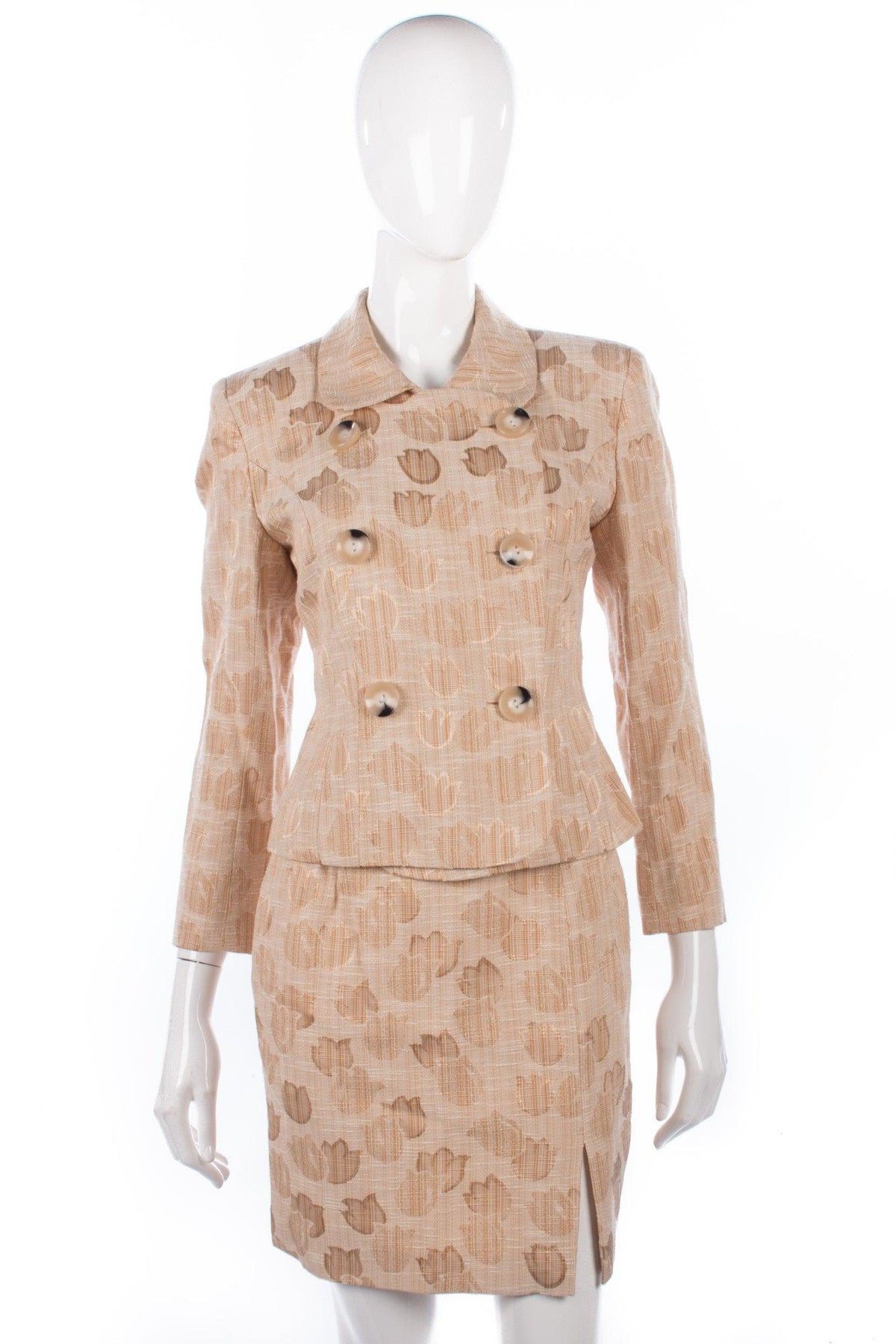 BANU Paris Cream Cotton Skirt Suit Size 8/10 - Ava & Iva