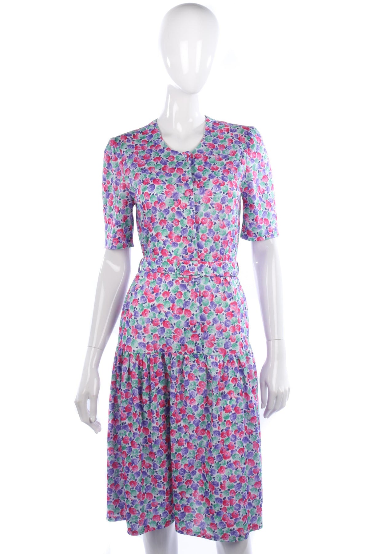 Vintage drop waist belted floral dress. - Ava & Iva