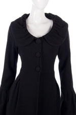 Icon Coat Black Mid Length with abulous Collar Fr Size 40 UK 12 - Ava & Iva