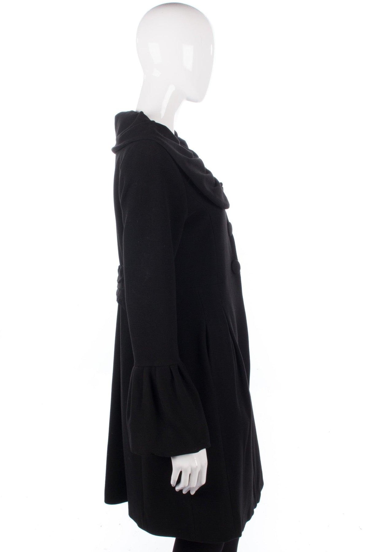 Icon Coat Black Mid Length with abulous Collar Fr Size 40 UK 12 - Ava & Iva