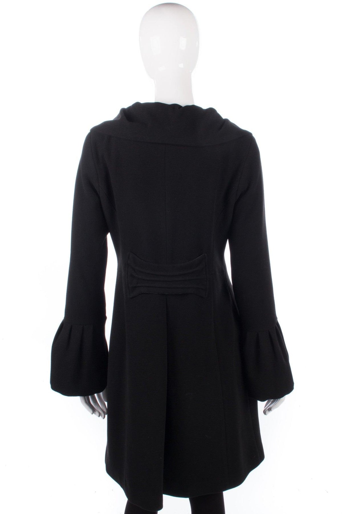 Icon Coat Black Mid Length with abulous Collar Fr Size 40 UK 12 - Ava & Iva