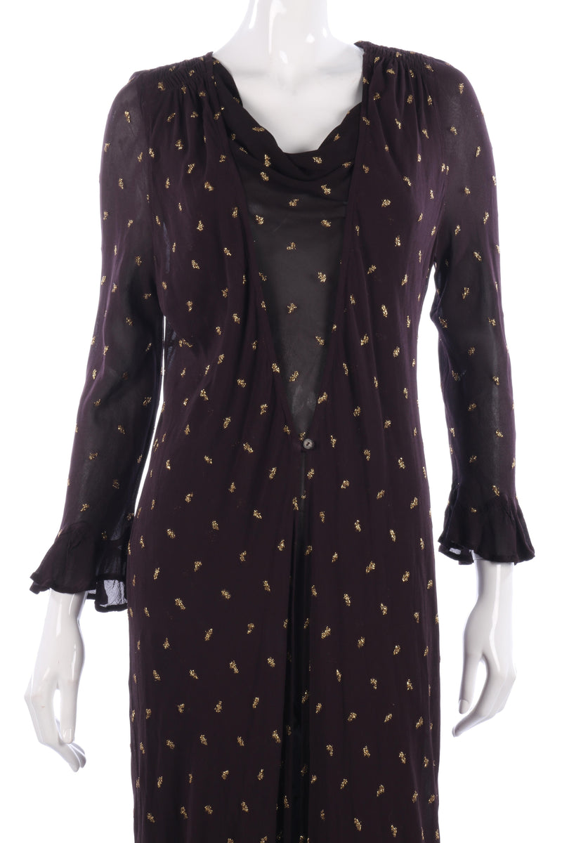 Ghost purple and gold polkadot matching dress and jacket - Ava & Iva