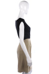 Jaeger Wraparound Skirt Linen Mix Khaki with Stripe Details Size 8 - Ava & Iva