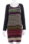 Set black striped silk dress size S/M - Ava & Iva