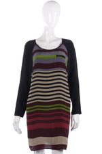 Set black striped silk dress size S/M - Ava & Iva