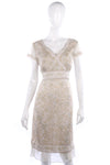 Fenn Wright Manson Silk Chiffon Dress Cream Floral Size 16 - Ava & Iva