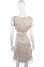 Fenn Wright Manson Silk Chiffon Dress Cream Floral Size 16 - Ava & Iva