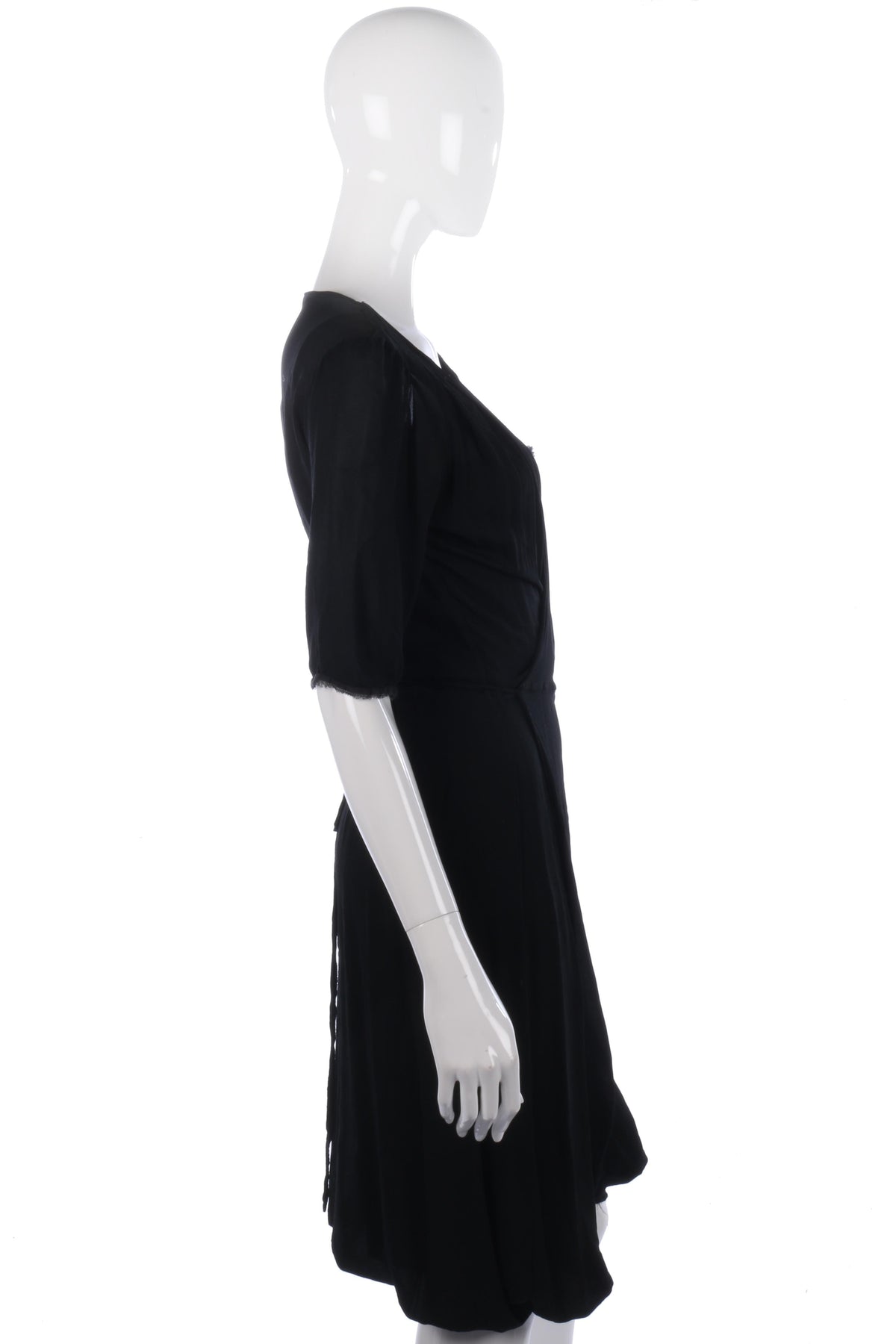 Black wrap style dress with lace detail size 12 - Ava & Iva
