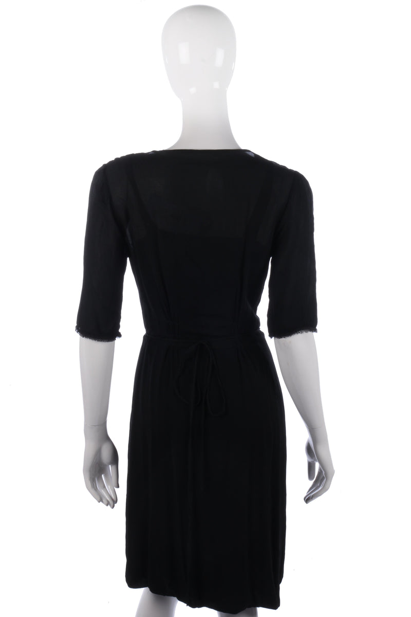 Black wrap style dress with lace detail size 12 - Ava & Iva
