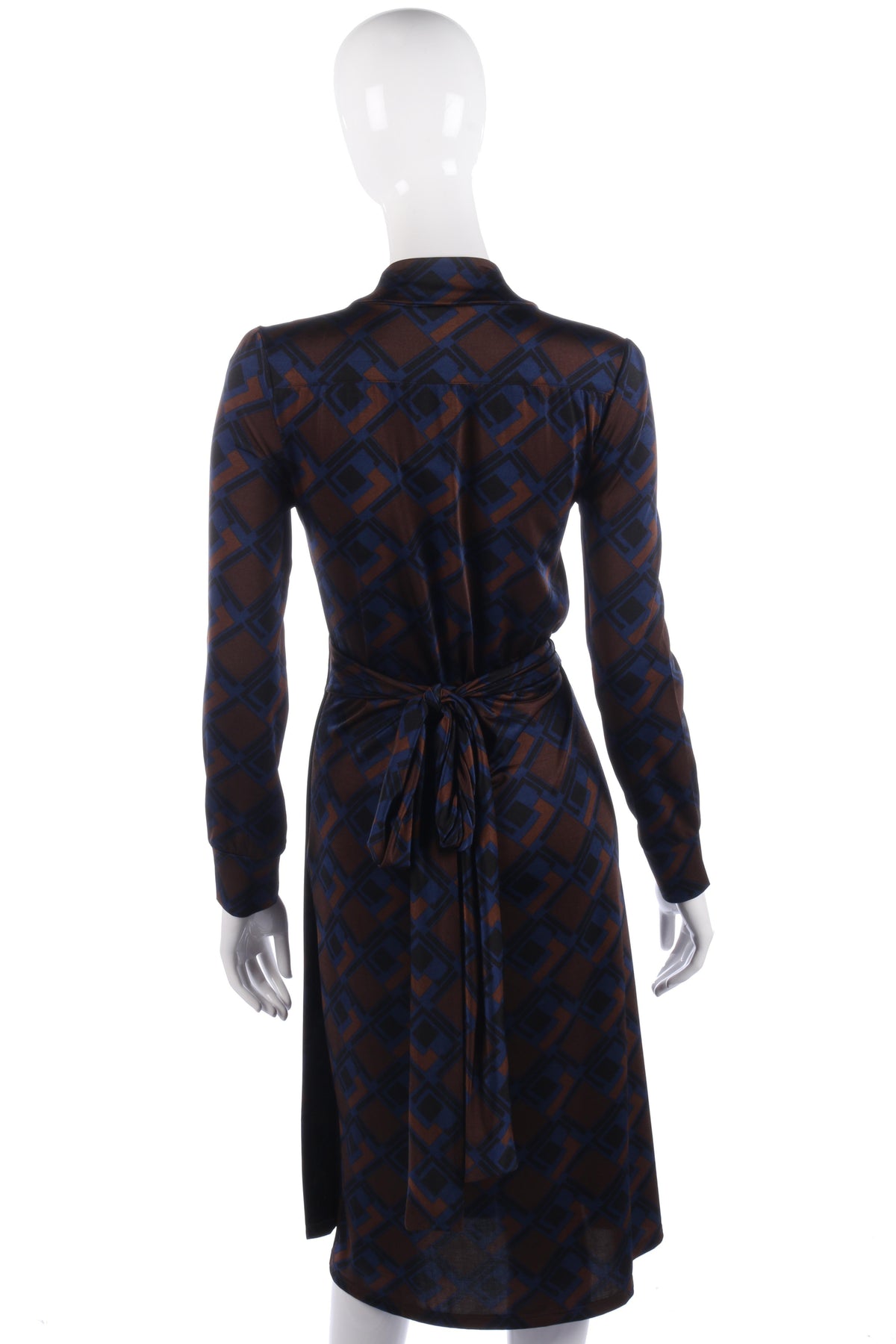 Vandenvos blue and brown wrap dress size S/M - Ava & Iva
