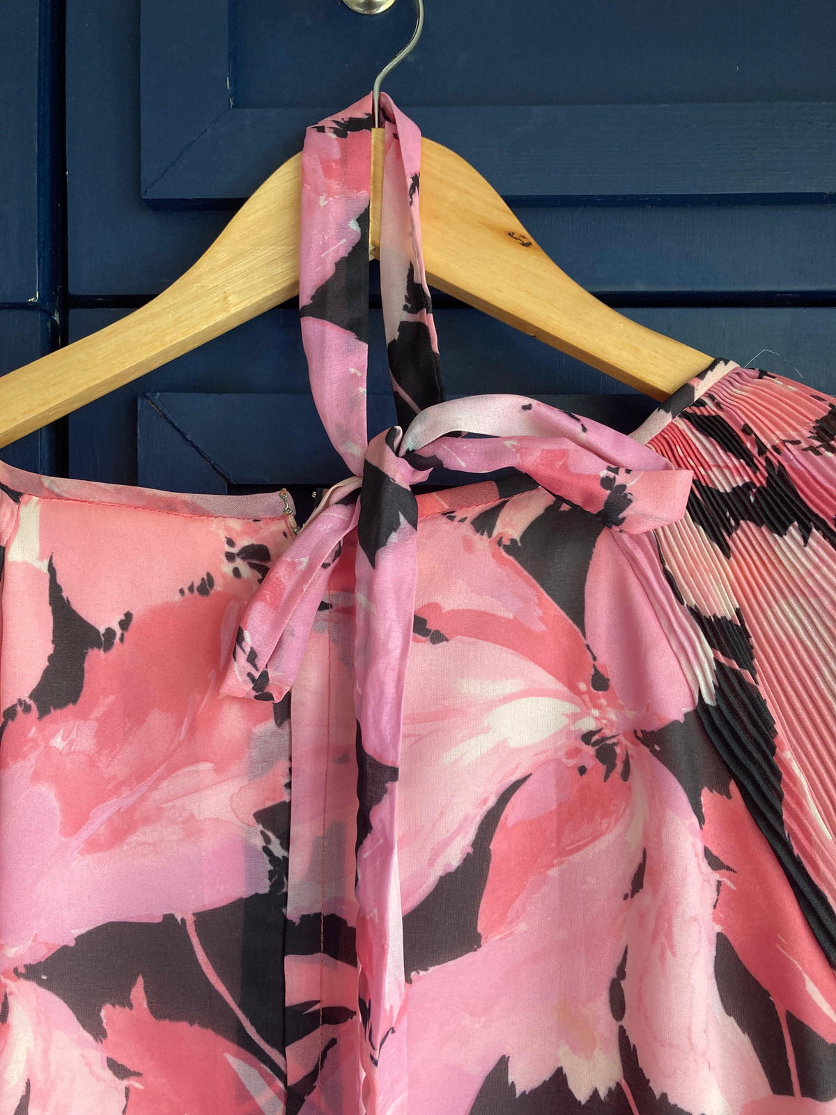 Kitty Copeland Pink Floral Long Sleeved Dress UK Size 14 - Ava & Iva