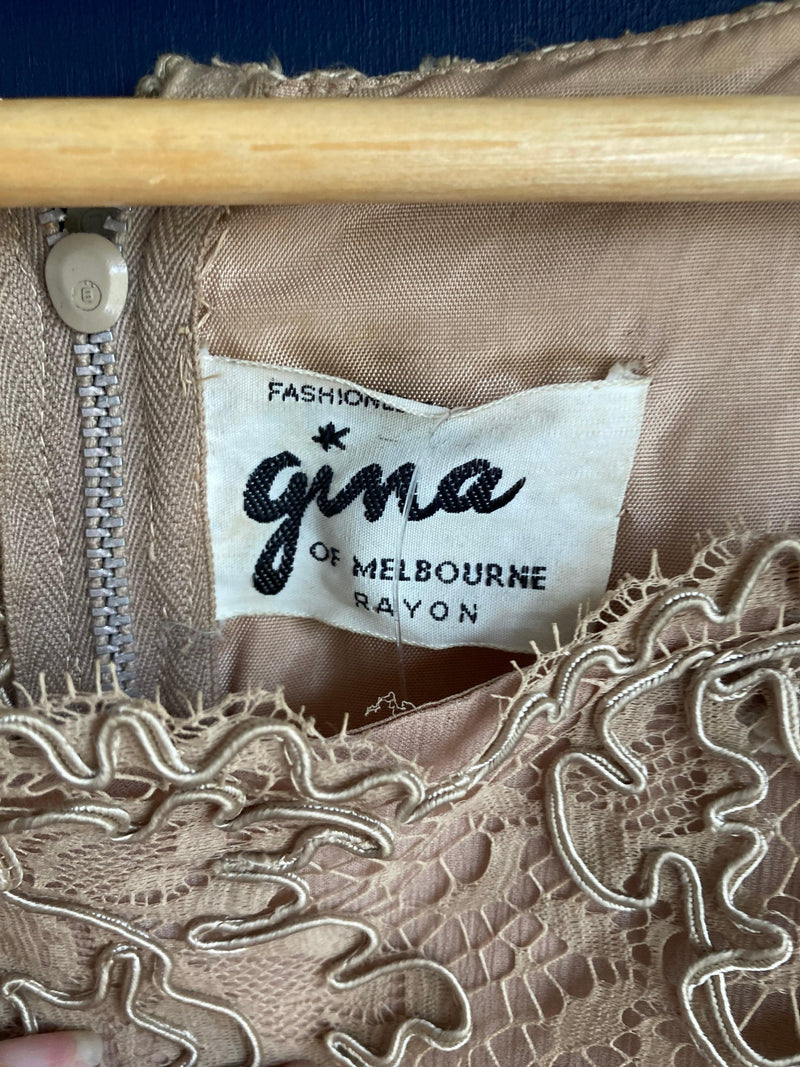 Gina Taupe Capped Sleeved Dress UK Size 12 - Ava & Iva