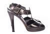 Russell and Bromley Grey Metallic Leather Peep Toe Heels Size 39 (UK 5.5) - Ava & Iva