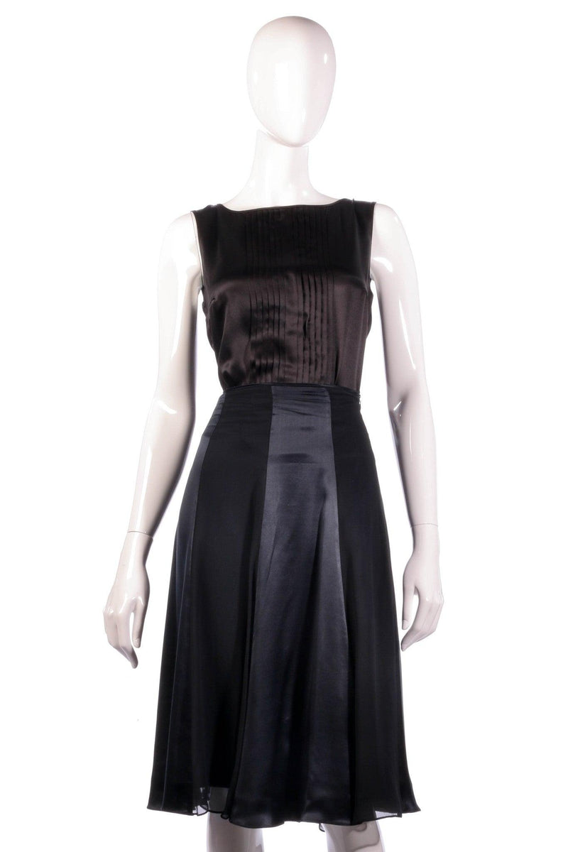 Black silk panelled skirt