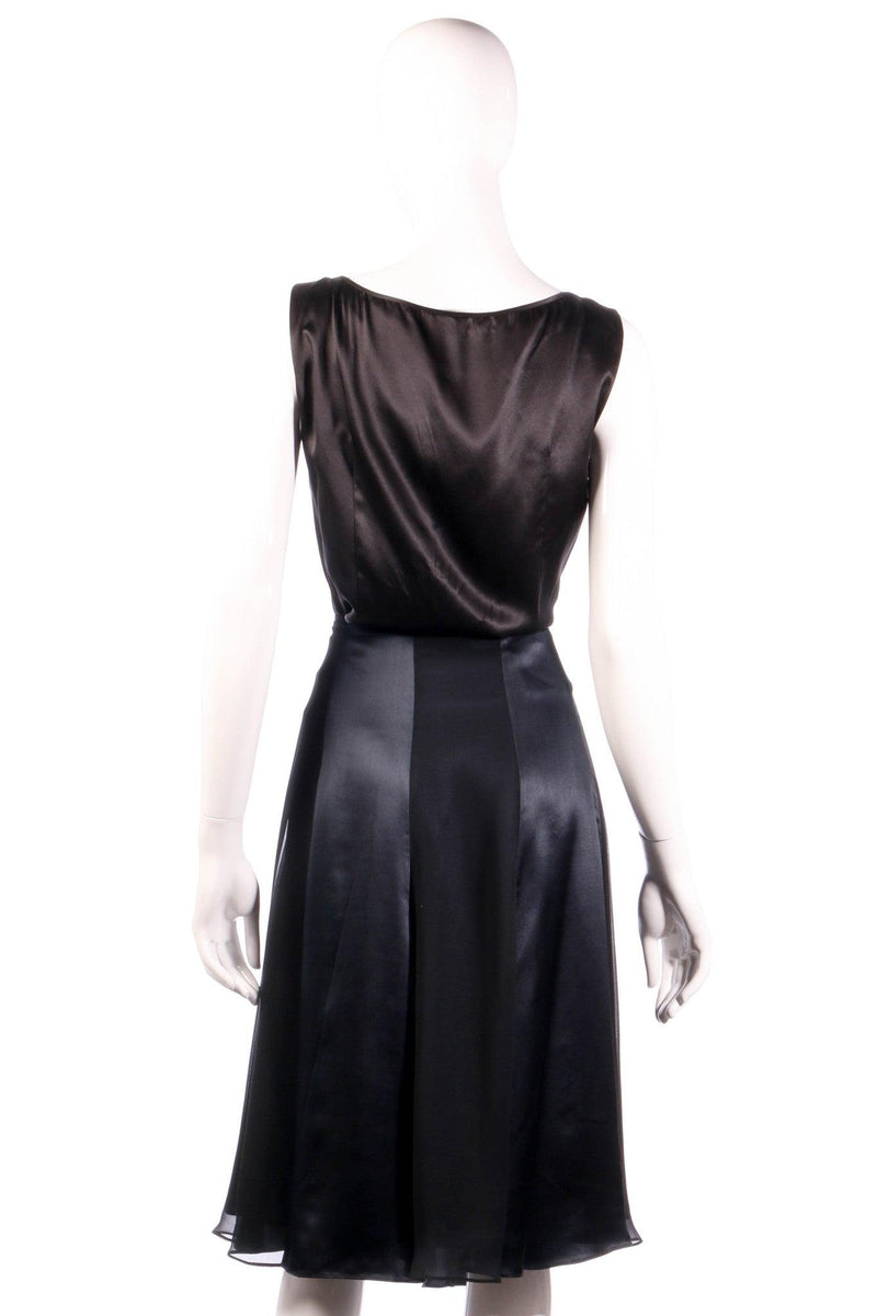 Black silk panelled skirt