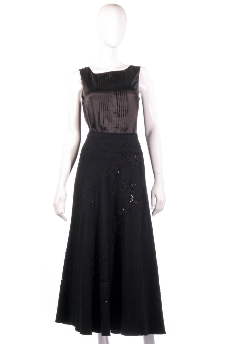 Black wool beaded skirt size 10