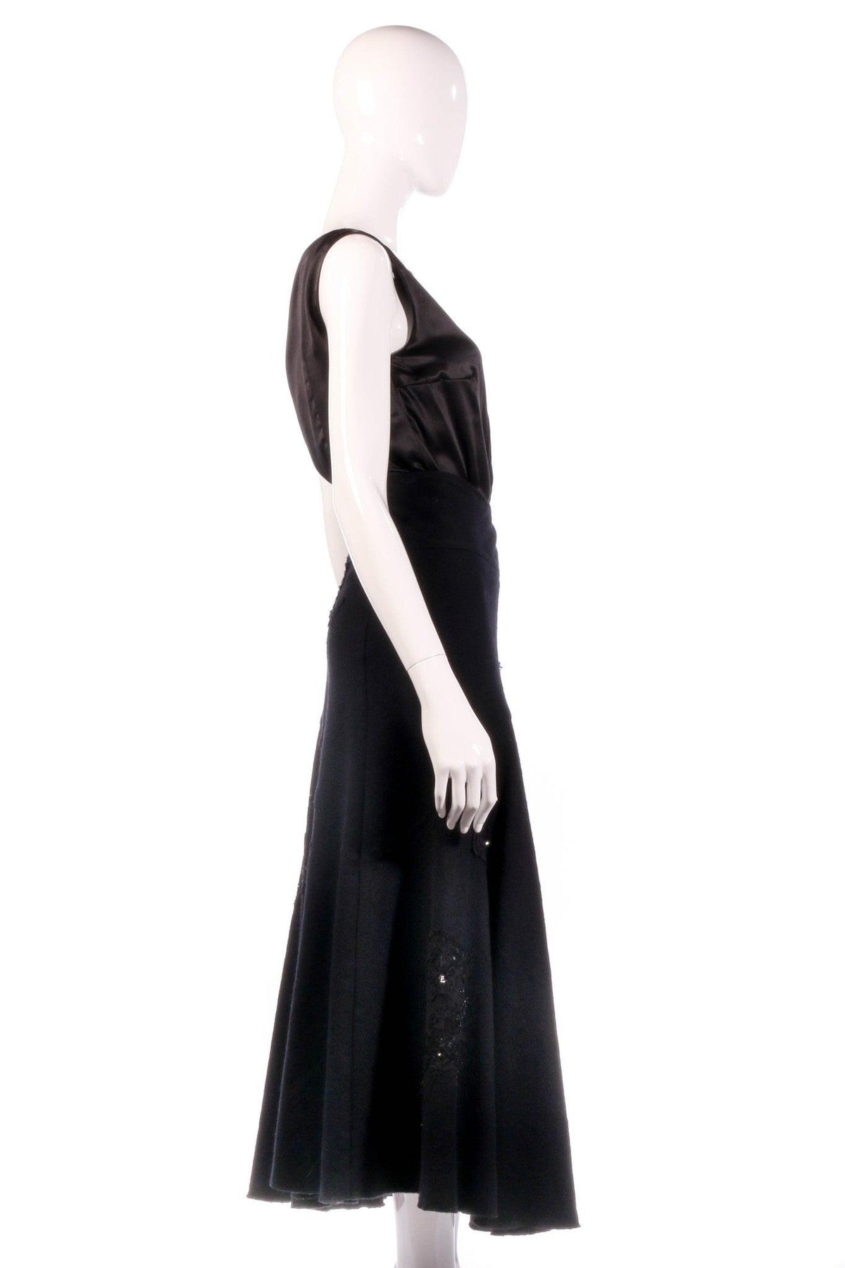 Black wool beaded skirt size 10 side