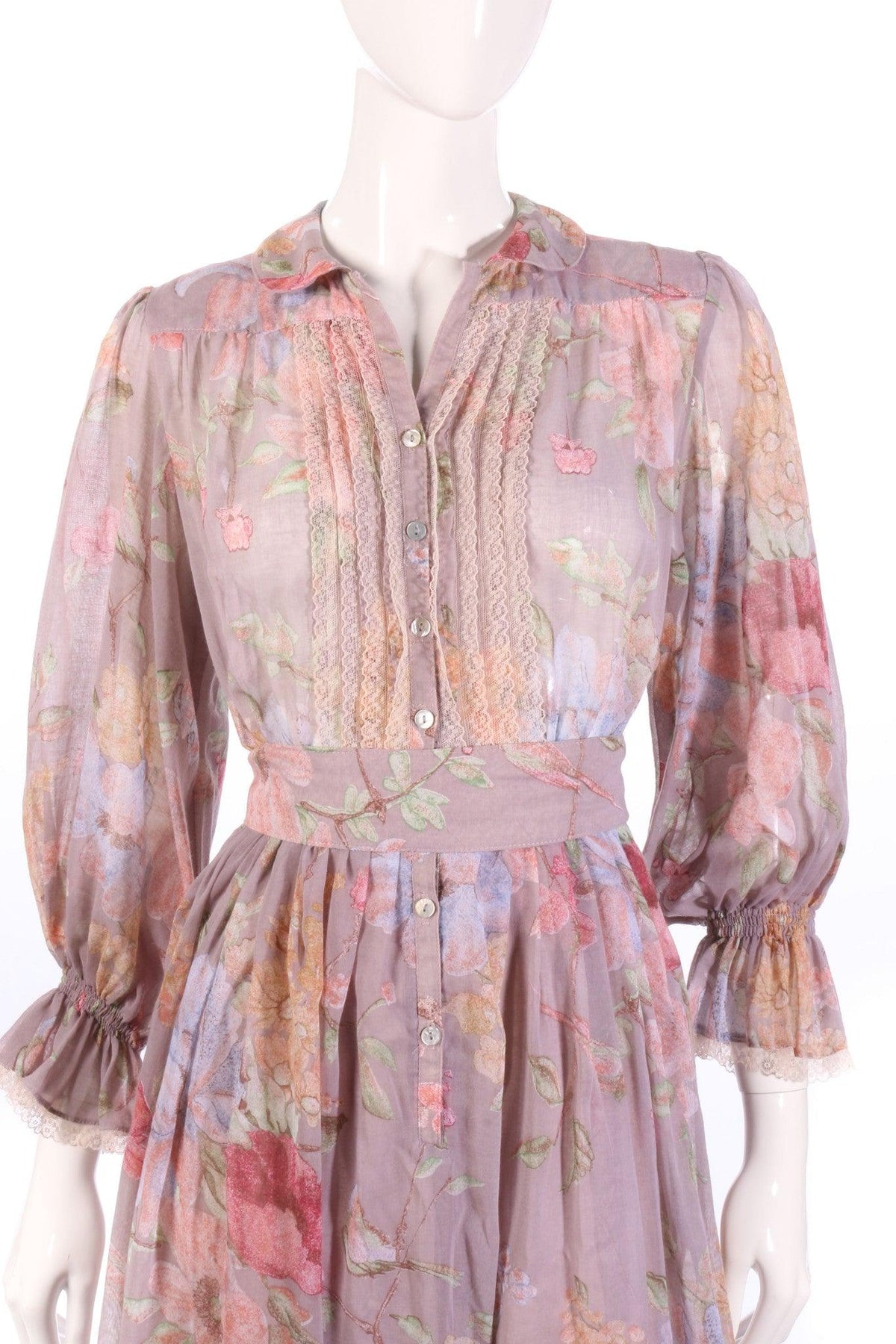 Cassis purple floral dress size 10  detail