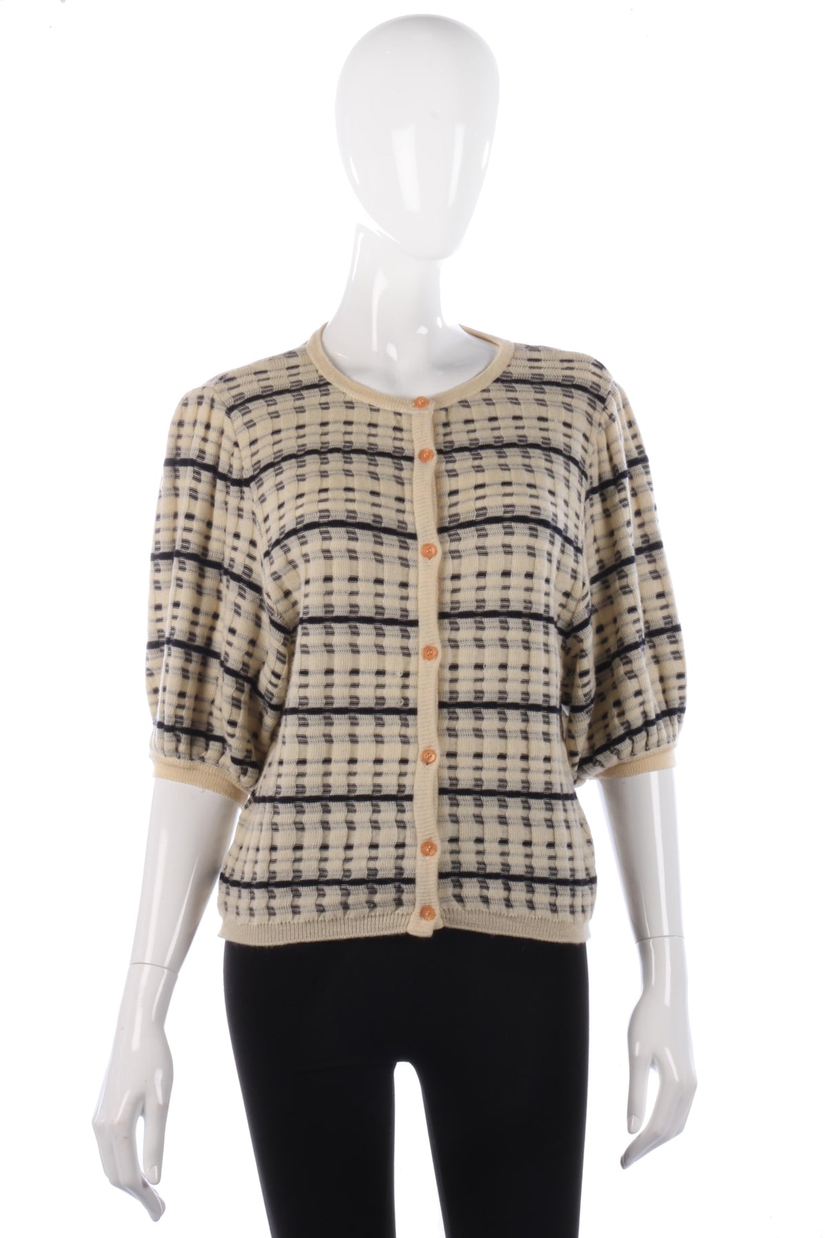 Jaeger vintage cream and black cardigan size 12 - Ava & Iva