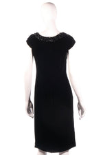 New black velvet hobbs dress size 10 with bead detail back