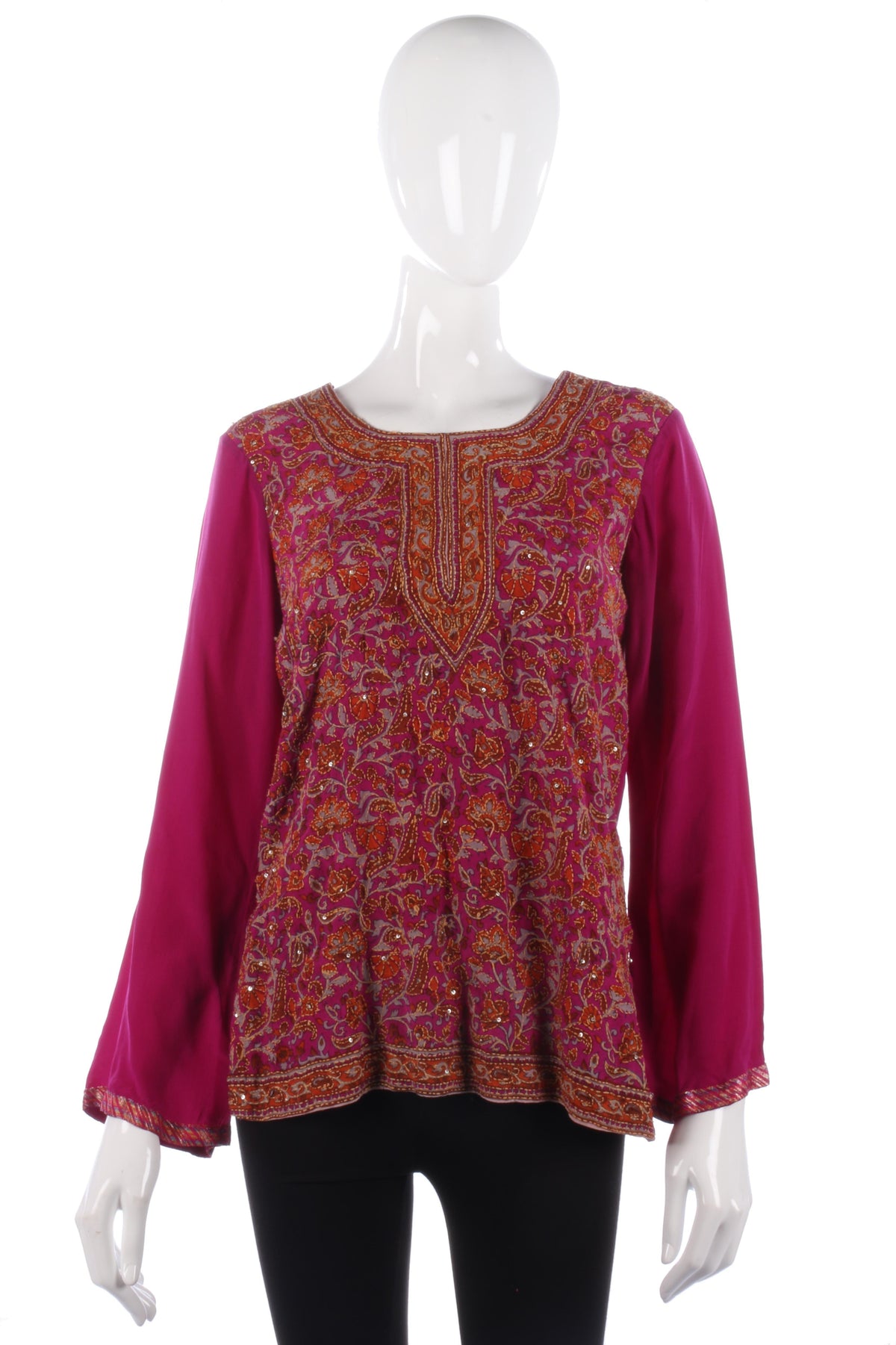 Vintage Silk Pink Summer Top size M - Ava & Iva