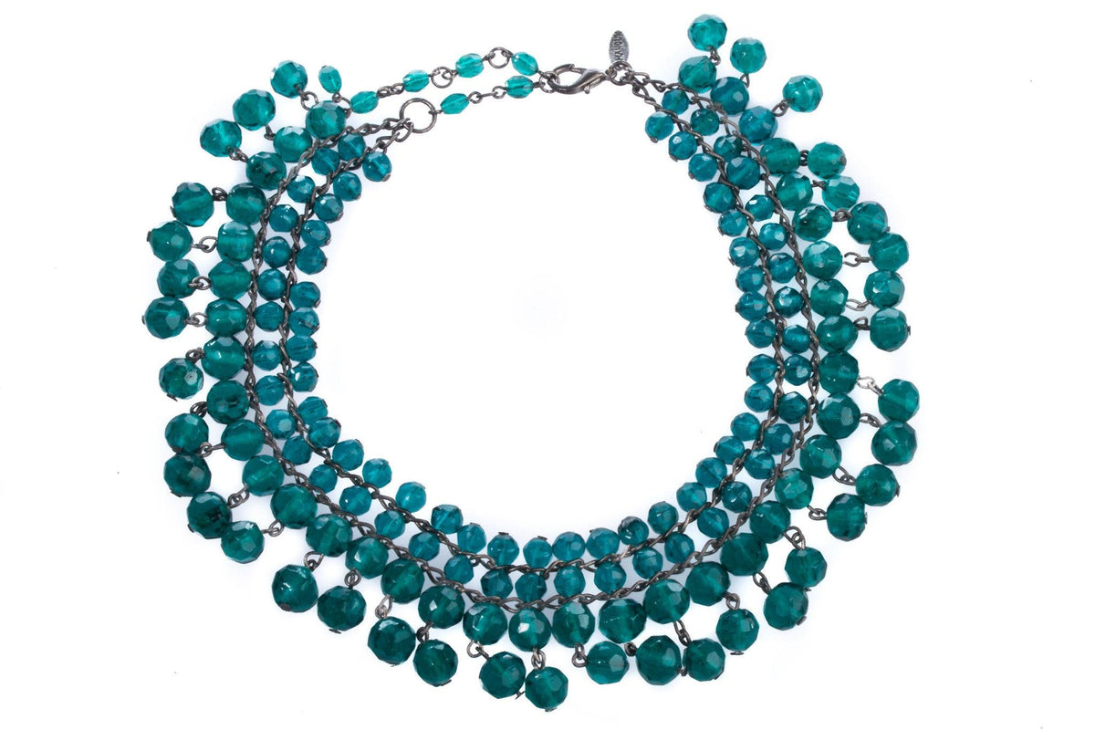 Mano UK turquoise glass bead choker - Ava & Iva