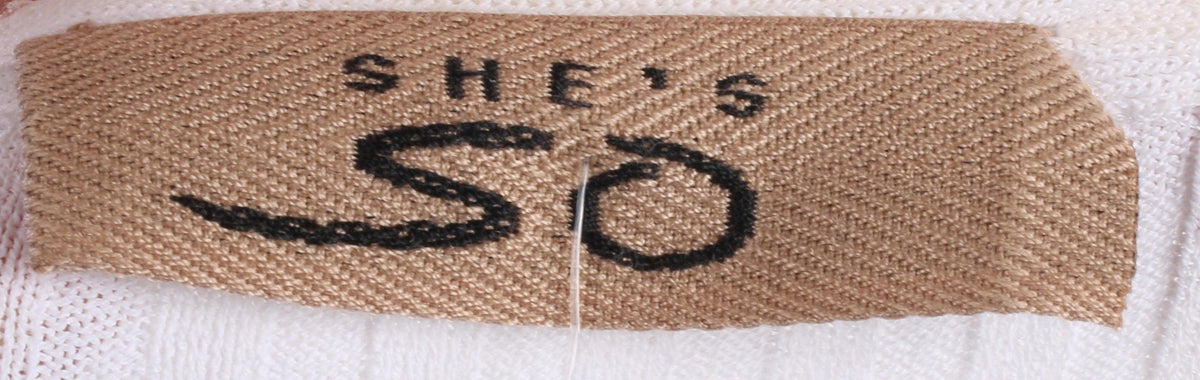 She's So Cardigan Ribbed Design White Size 42. Italian Designer Knitwear - Ava & Iva