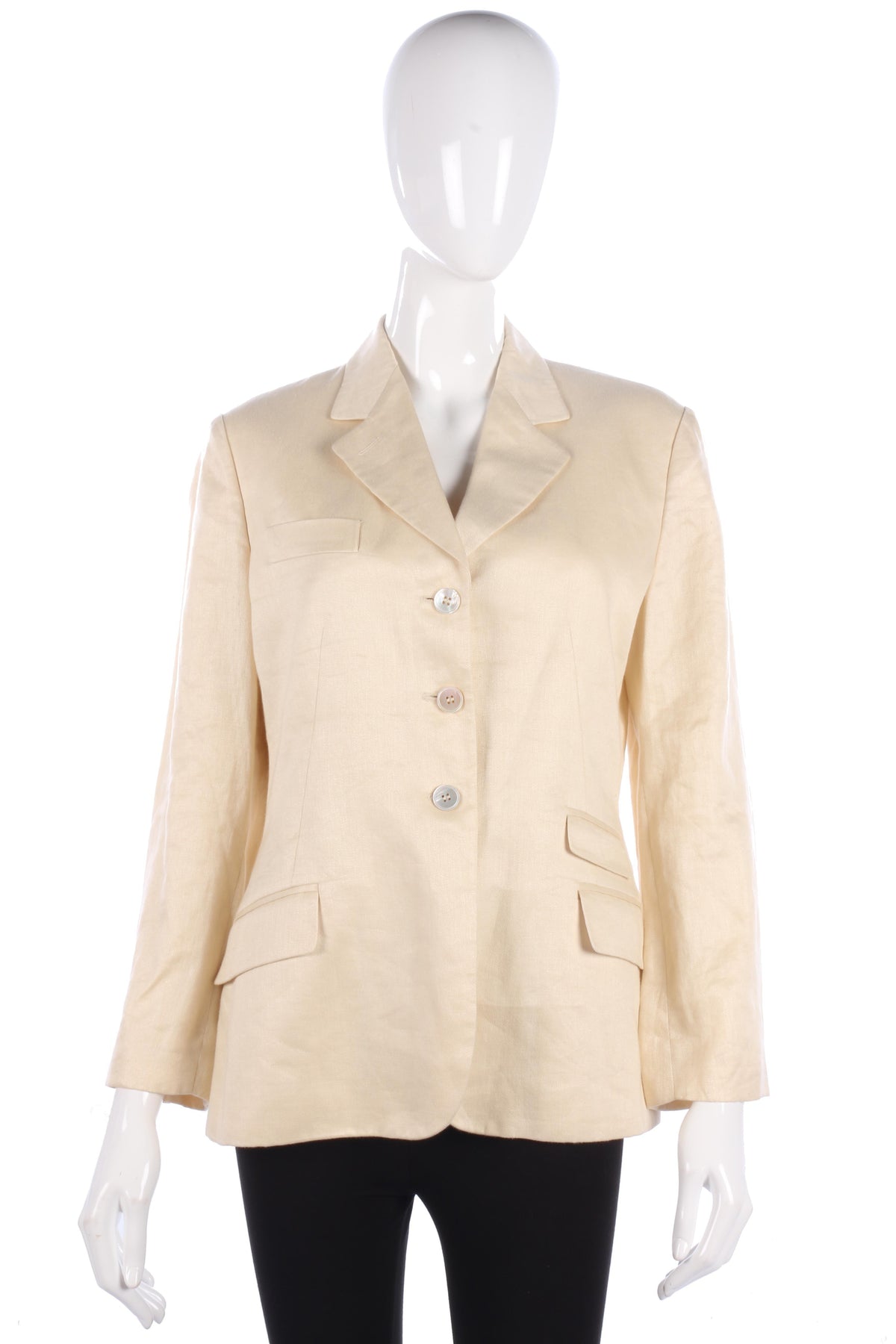 Paul Smith Women Designer Jacket Cream Linen Size 46 (UK14) - Ava & Iva