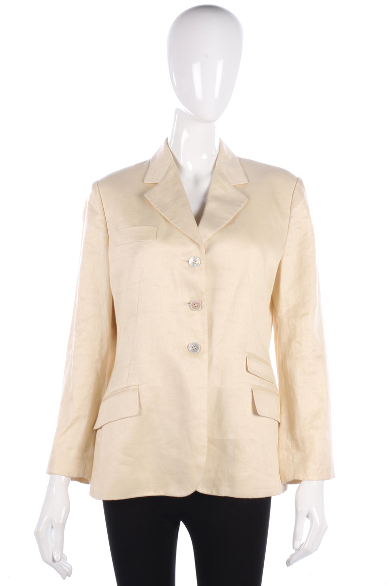 Paul Smith Women Designer Jacket Cream Linen Size 46 (UK14) - Ava & Iva