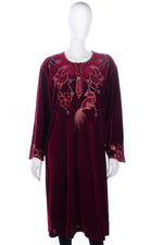 Zen Magic Velvet Tunic Dress Burgundy Size L-XL - Ava & Iva
