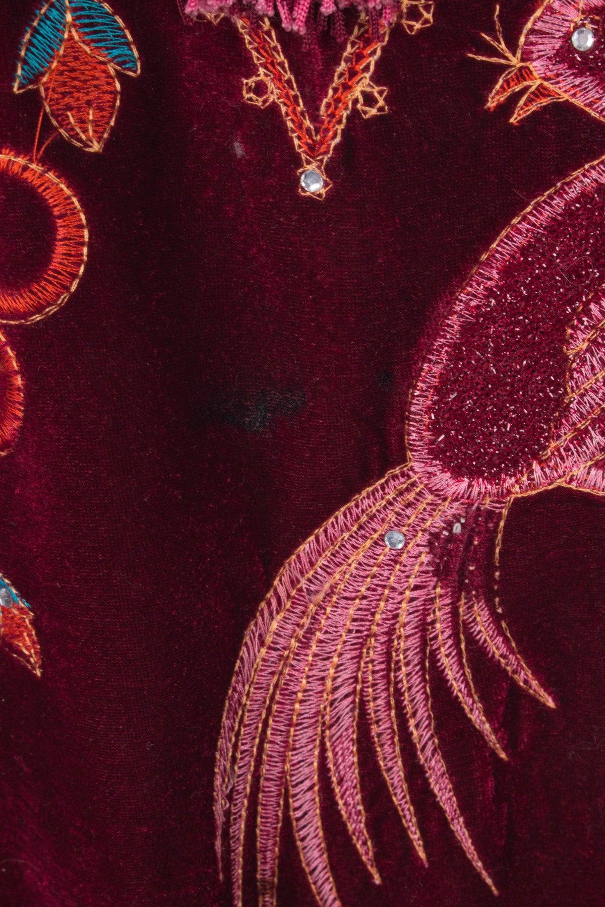 Zen Magic Velvet Tunic Dress Burgundy Size L-XL - Ava & Iva