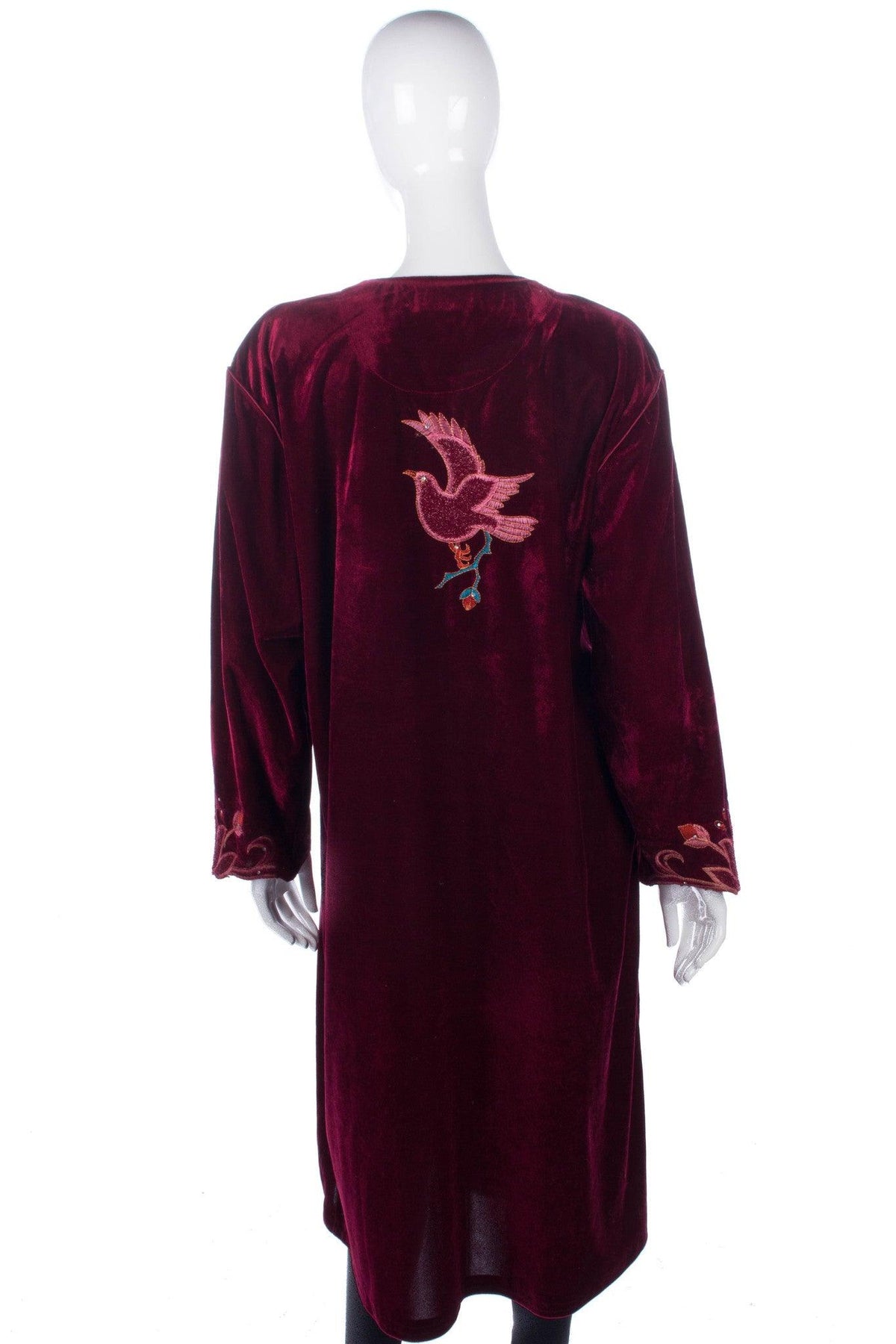 Zen Magic Velvet Tunic Dress Burgundy Size L-XL - Ava & Iva
